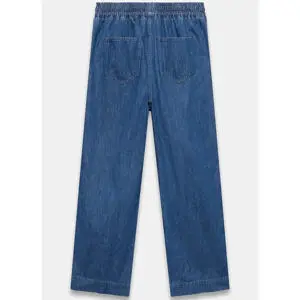 Mint Velvet Indigo Tie Waist Side Stripe Wide Jeans